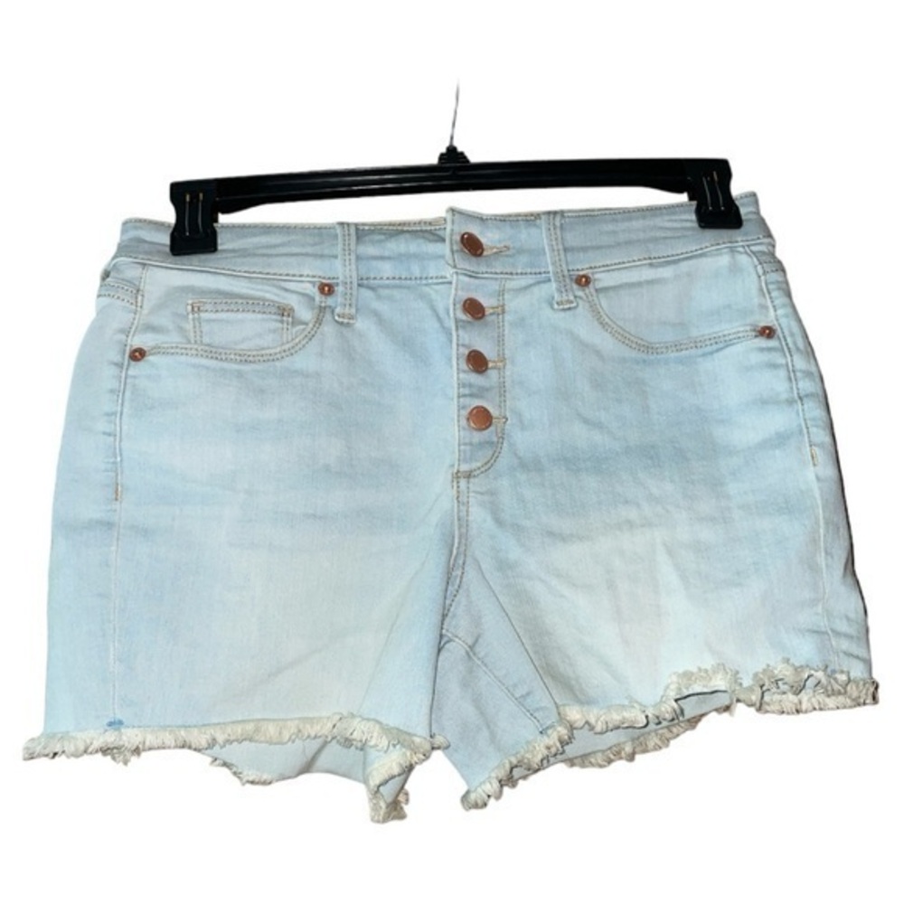 Universal‎ Thread High Rise Midi Jean Shorts Jorts Button Fly Light Wash 6 28